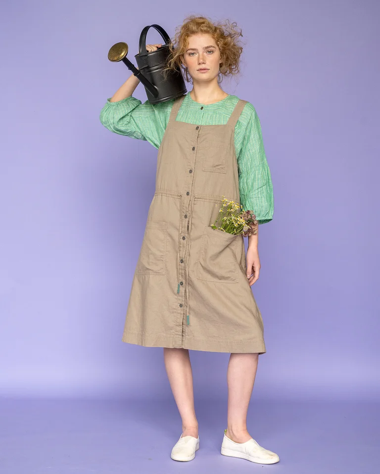 “Garden” woven organic cotton/linen dress