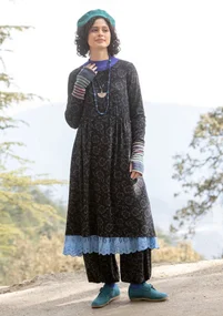 Gemustertes Kleid „Lambadi“ aus Lyocell/Elasthan - schwarz