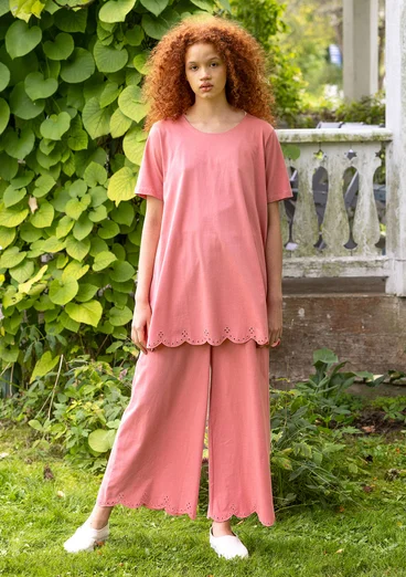 Trikåbyxa i ekologisk bomull - körsbärsblom