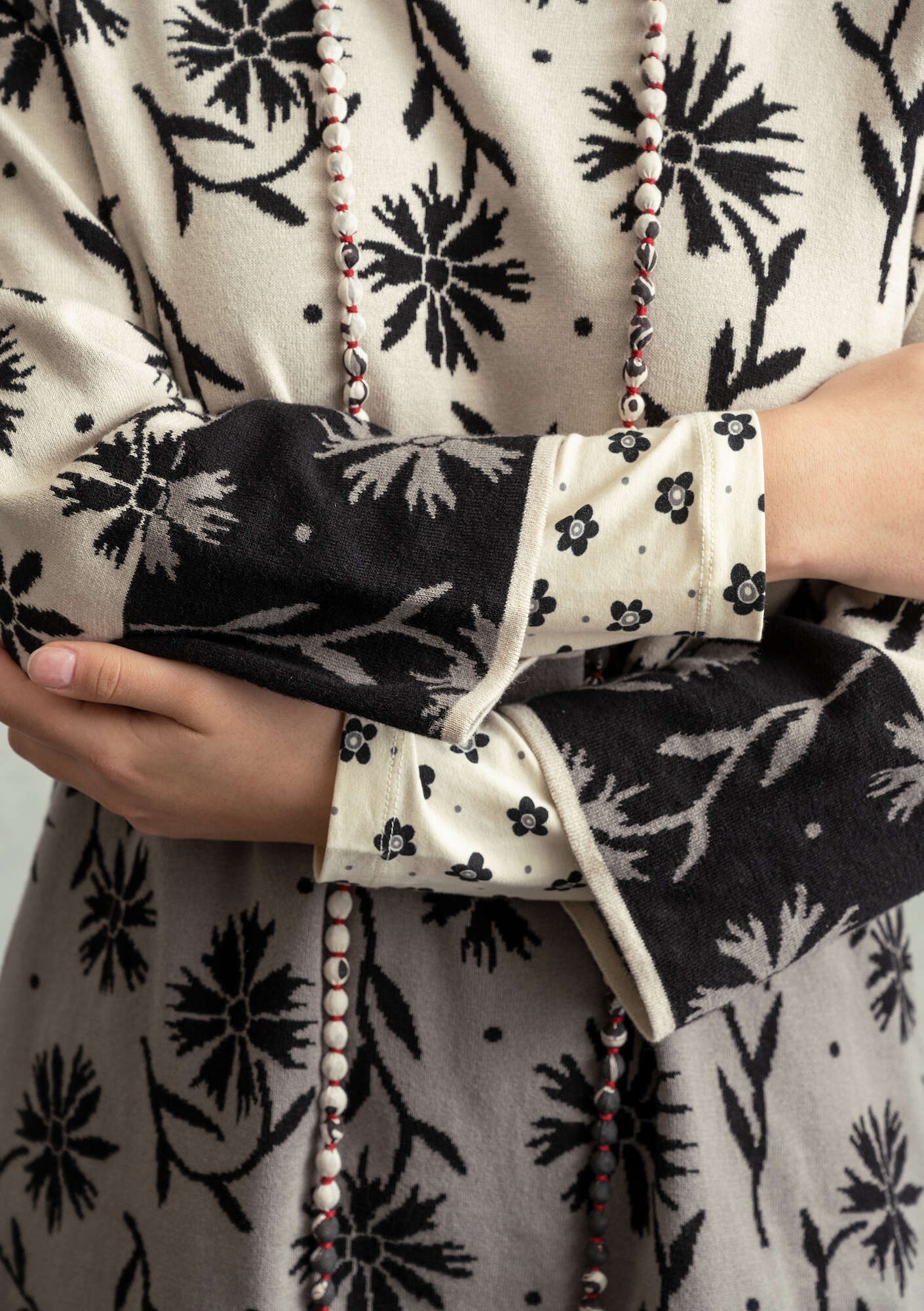 “Leia” knit tunic in organic cotton iron gray thumbnail