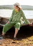 Pantalon "Ottilia" en coton biologique tissé (vert océan XS)