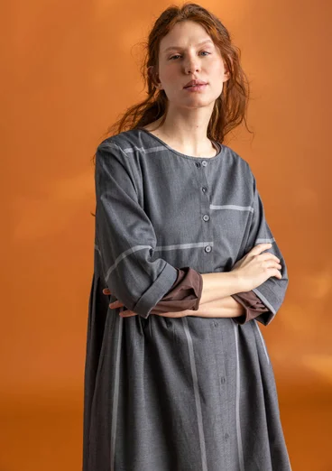 Robe tissée « Ava » en coton biologique - noir