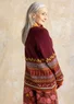 Gemusterter Pullover „Harsprång“ aus Lammwolle/Recycling-Wollgemisch (aubergine XL)