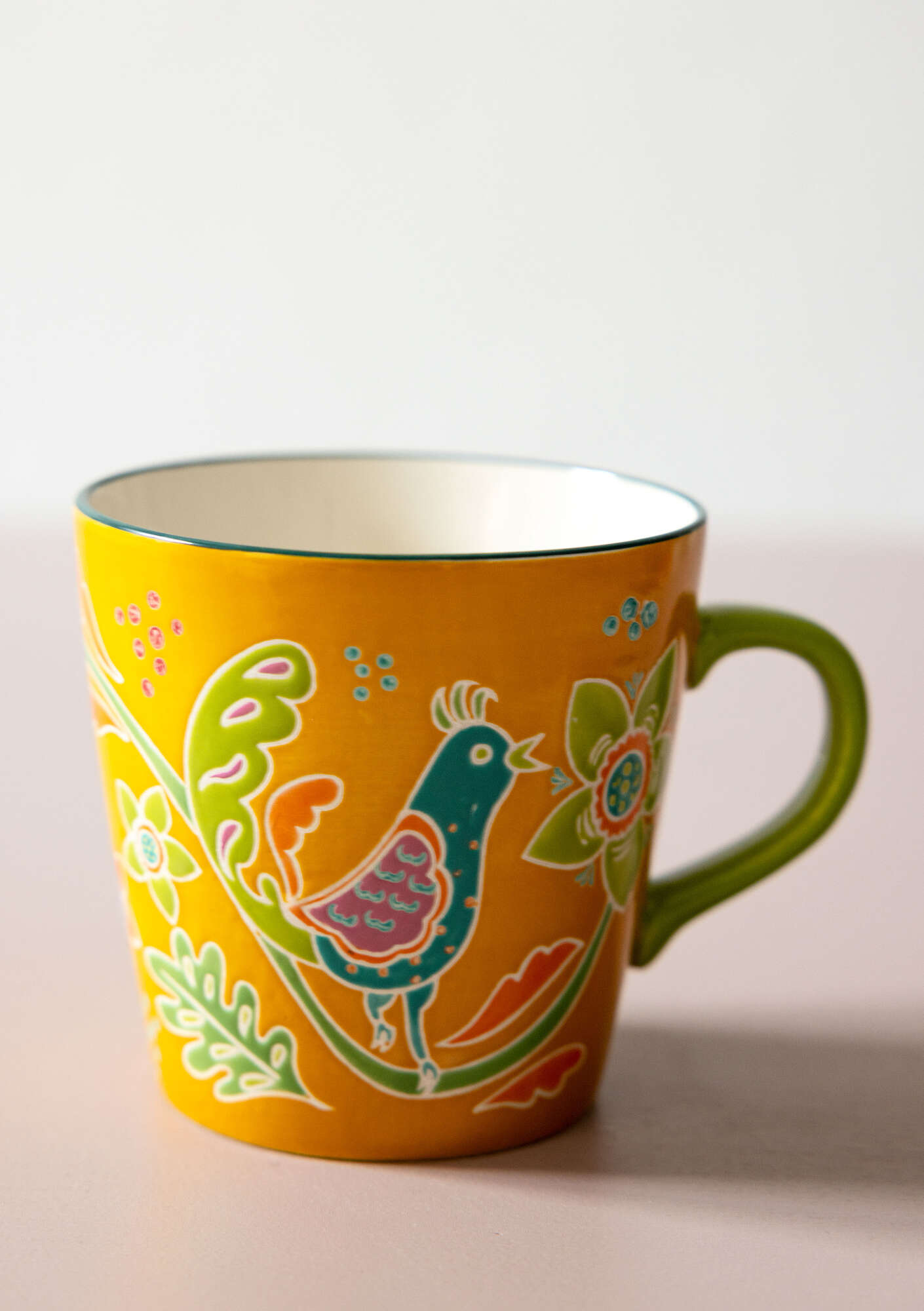 “Tree of Life” ceramic teacup gold ocher thumbnail