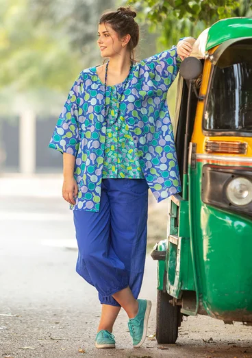 Woven organic cotton trousers - brilliant blue