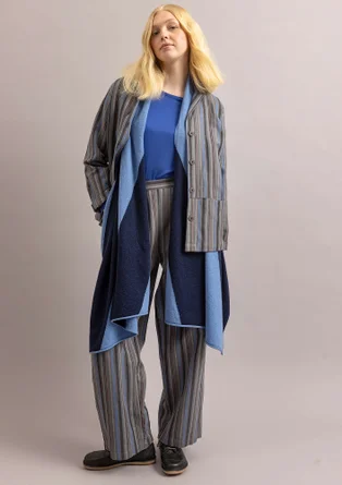 Gilet sans manches "Ray" en maille de laine d'agneau mélangée - bleu nuit/myosotis