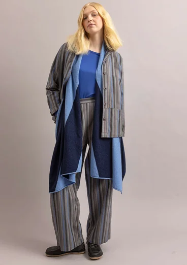 Gilet sans manches "Ray" en maille de laine d'agneau mélangée - bleu nuit/myosotis