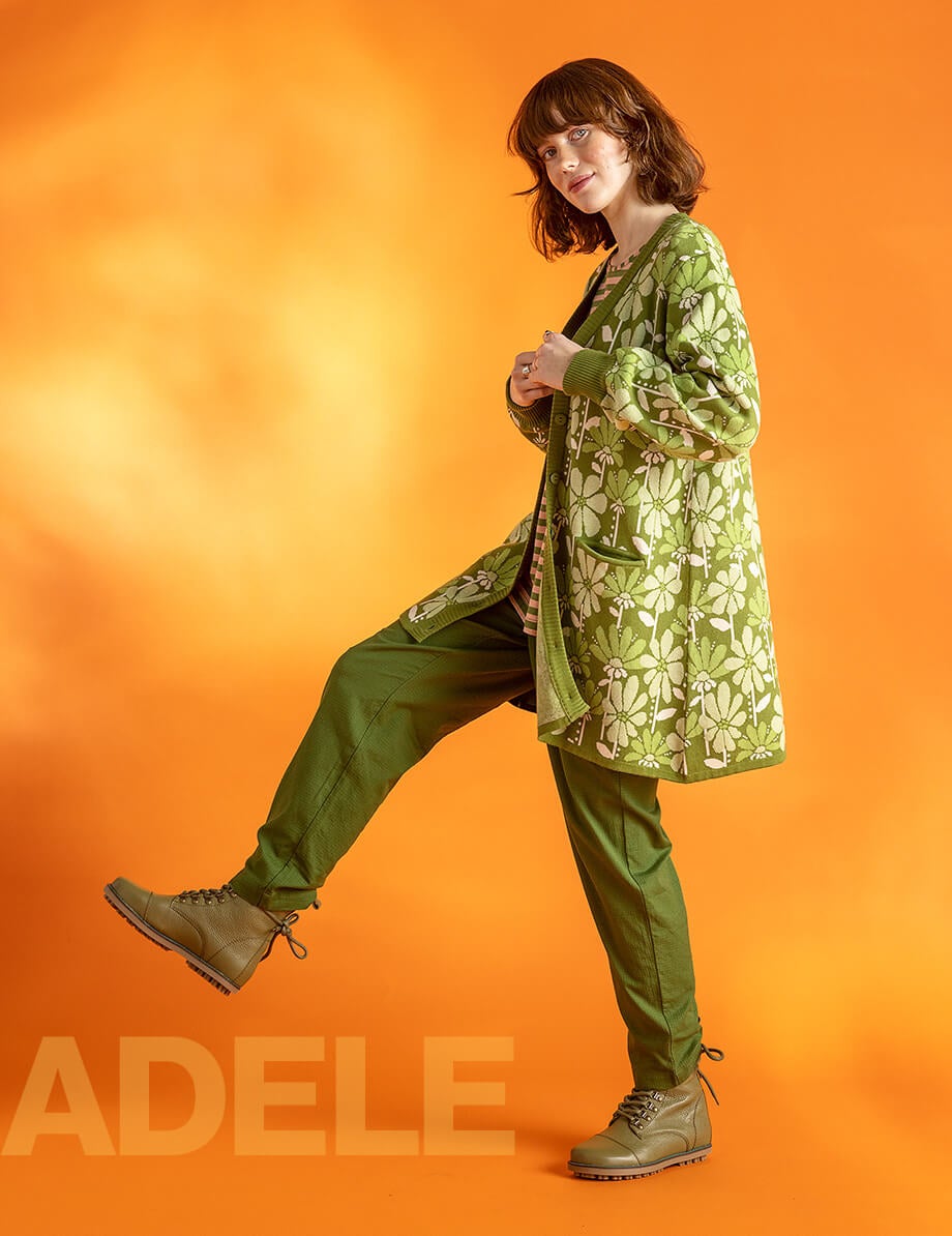 “Adele” long cardigan in organic cotton