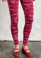 Tricot legging "Mona" van biologisch katoen/elastaan - rode kool/dessin
