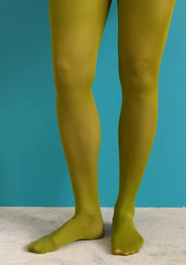 Einfarbige Strumpfhose aus Recycling-Polyamid - grünpfeffer