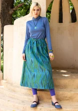 “Paris” woven organic cotton/silk skirt - indigofera/patterned