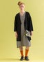 Velour kimono in organic cotton/recycled polyester black thumbnail