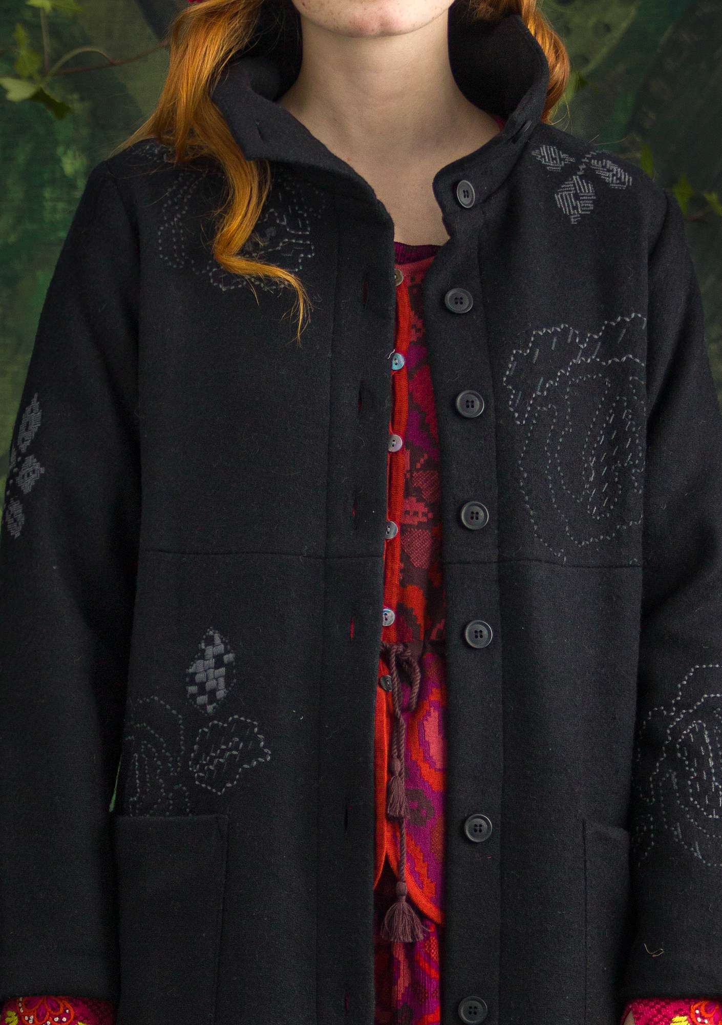 Mantel „Skyttla“ aus Wollgemisch schwarz thumbnail