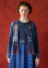 “Maria” organic/recycled cotton cardigan - indigo