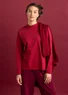 Striped mock turtleneck in organic cotton (purple red/wild strawberry XS)
