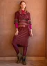 “Zari” velour skirt in organic cotton/recycled polyester (red curry XL)
