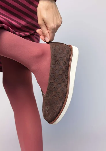 Schuhe „Myrten“ aus Veloursleder - maulbeere