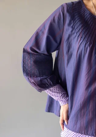 “Melody” organic cotton/silk blouse - midnight blue