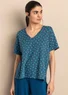 Jerseybluse "Juliet" i økologisk bomuld/modal (indigo/mønstret XXL)