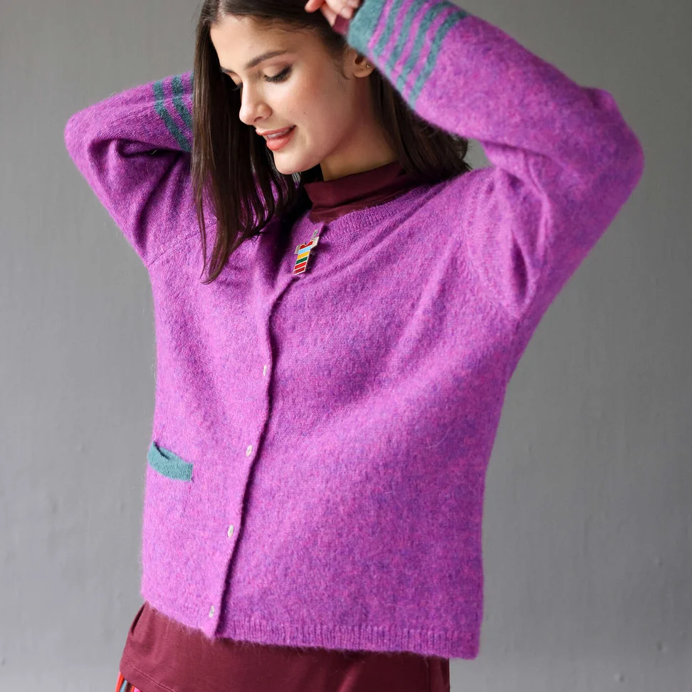 Gilet "Stripe" en alpaga mélangé - géranium des bois