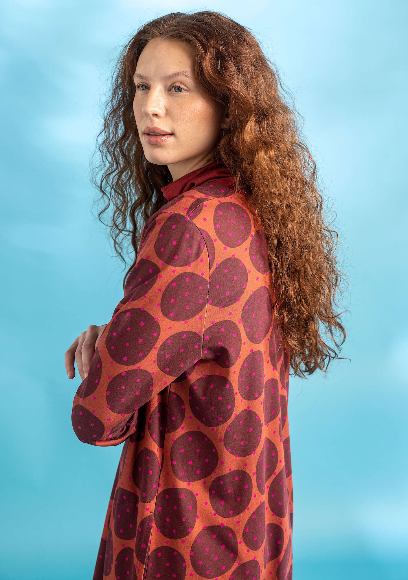 Tunique  Oriana  en jersey de coton biologique/modal cuivre/motif thumbnail