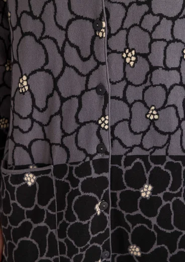 Langstrickjacke „Theia“ aus Bio-/Recycling-Baumwolle - aschgrau