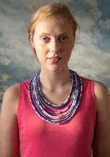 “Neela” organic cotton necklace - brilliant blue