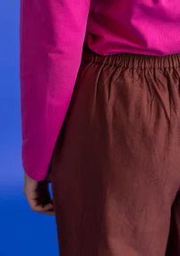 Woven organic cotton twill trousers - beetroot