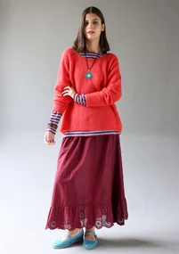 Sweater in an alpaca blend - coral