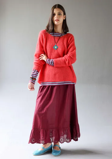 Sweater in an alpaca blend - coral