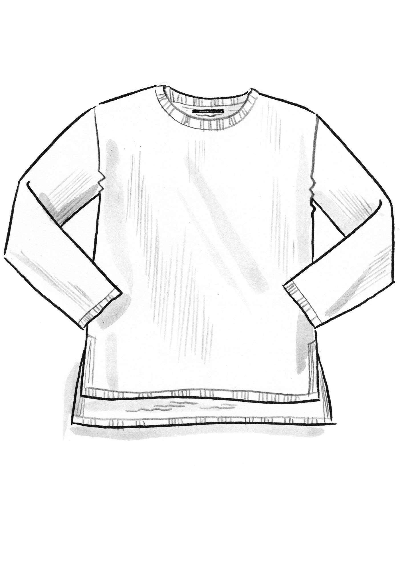 Strikket genser i resirkulert lin