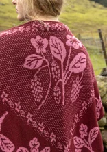 Geblümtes Stricktuch „Hildur“ aus Wolle - granatapfel-melange