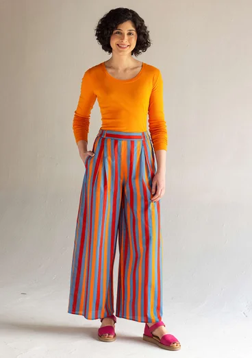 Gemusterte Hose „1964“ aus Bio-Baumwolle - leinenblau
