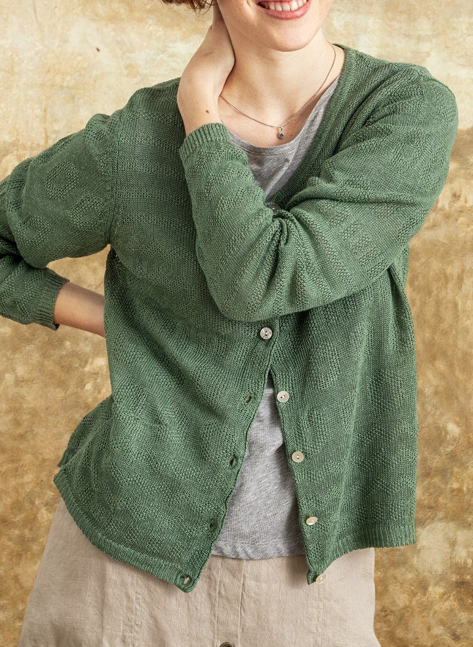 Recycled linen cardigan