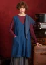 Woven dress in organic cotton (indigo M)