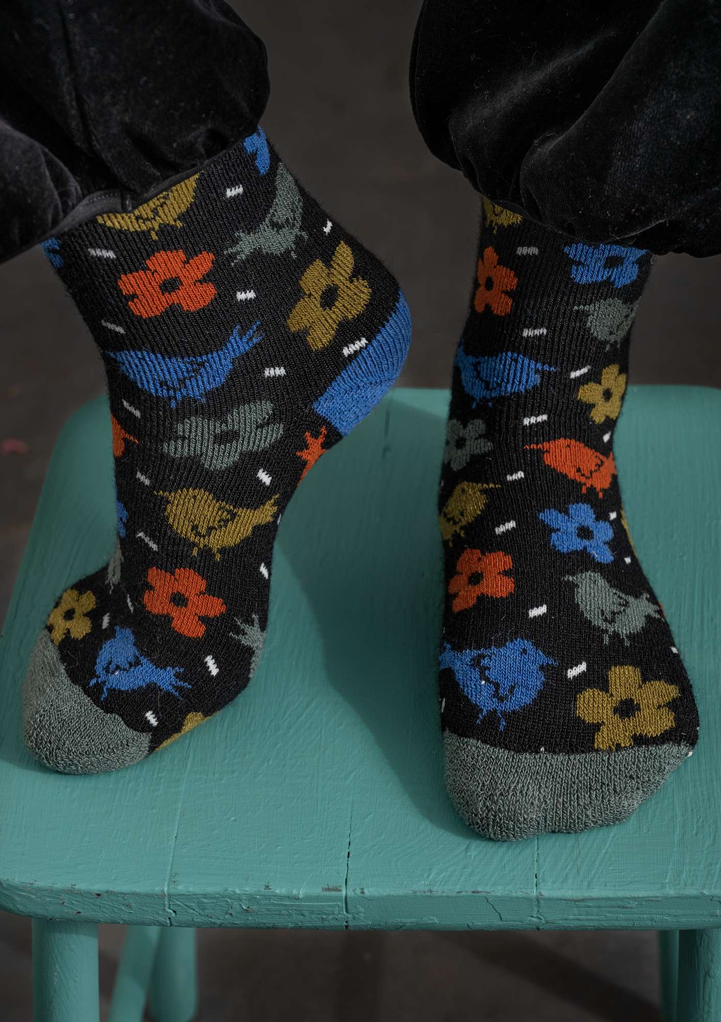 “Florian” wool terry socks black thumbnail