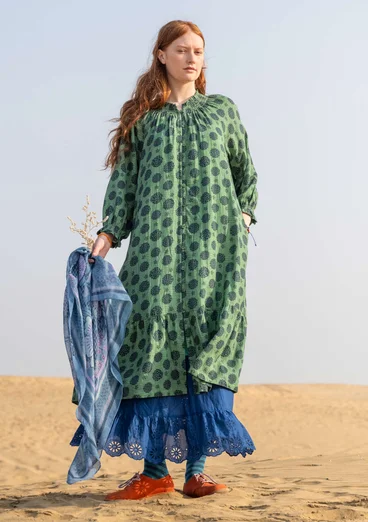 “Gjusta” woven organic cotton dress - elm green