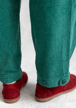 Corduroy broek "Rime"⁠van biologisch katoen - licht flessengroen