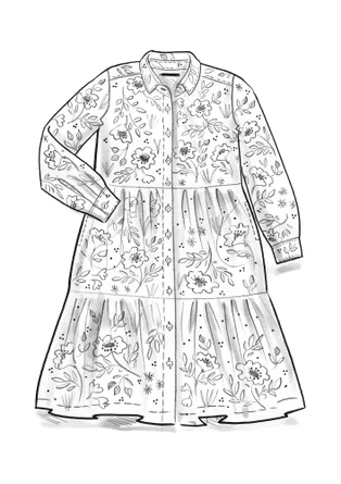 Robe "Primavera" en tissu de lin/modal - noir