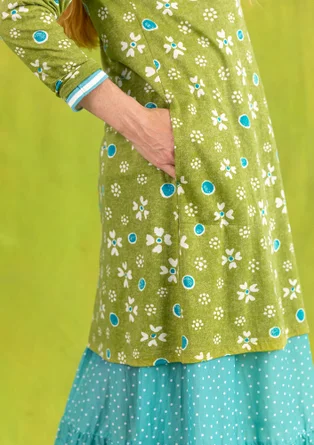 “Iris” tunic in organic cotton/modal - leaf green/patterned