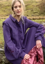 Robe unie "Frigg" en coton biologique - mûre