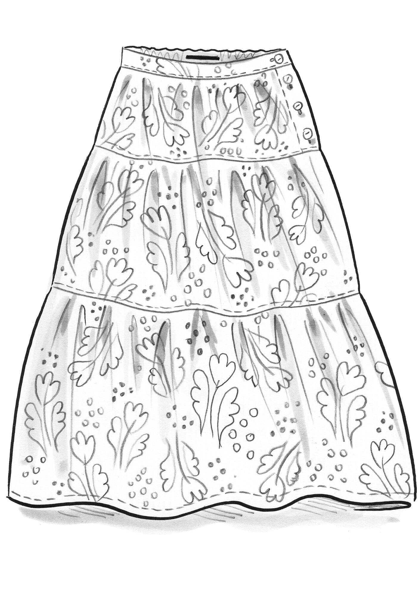 “Irma” woven organic cotton ruffle skirt
