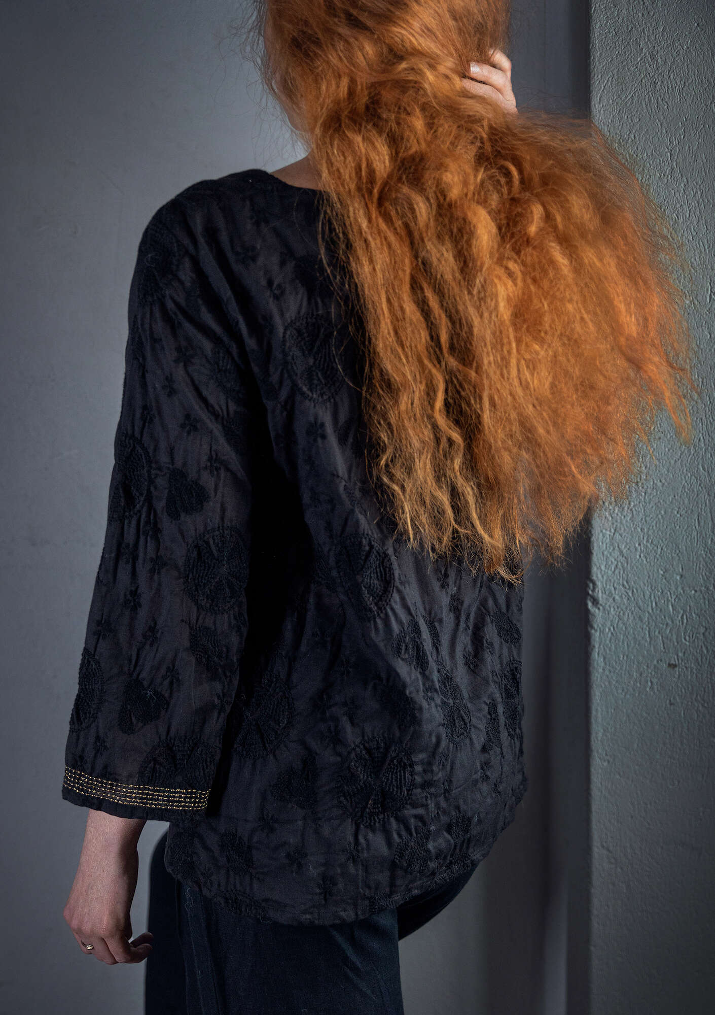 “Clementine” blouse in organic cotton black
