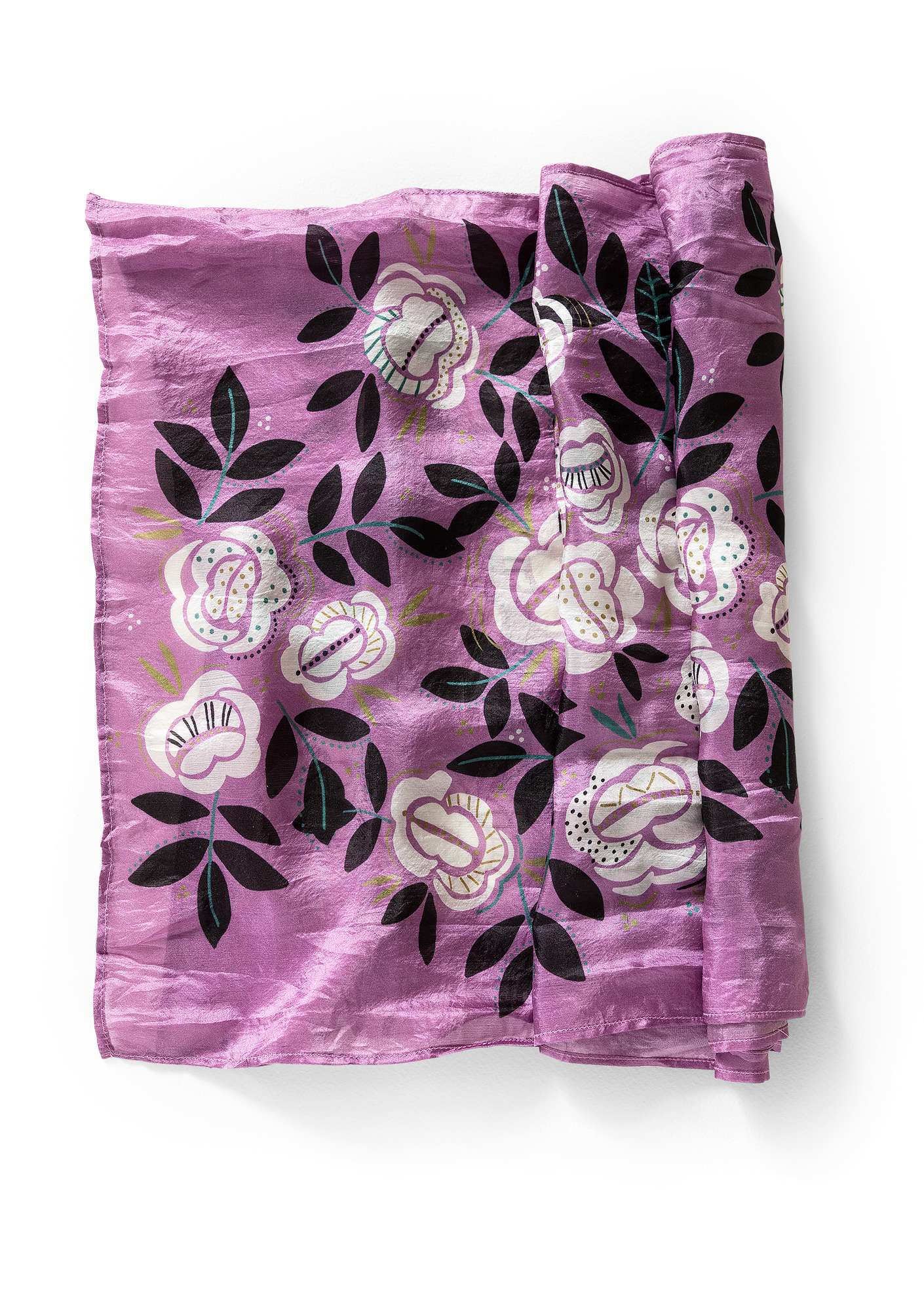 “Rose Garden” silk shawl heather thumbnail