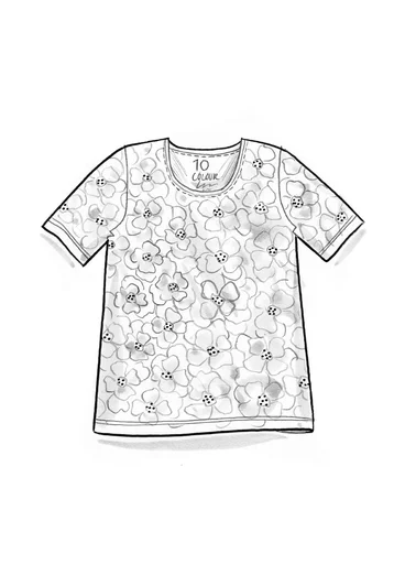 Jerseyshirt „Theia“ aus Bio-Baumwolle/Elasthan - waldgrün-gemustert