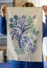 “Taiga” organic cotton tea towel - midnight blue