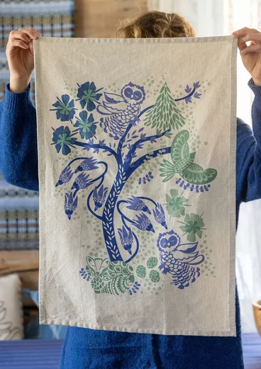 “Taiga” organic cotton tea towel - midnight blue