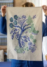 “Taiga” organic cotton tea towel - midnight blue