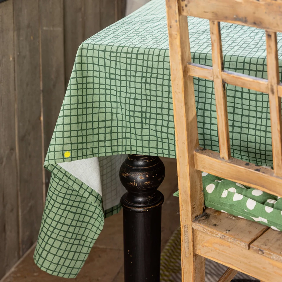 “Joy” tablecloth in organic cotton - seaweed