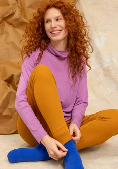 Ribbed organic cotton jersey leggings - lion